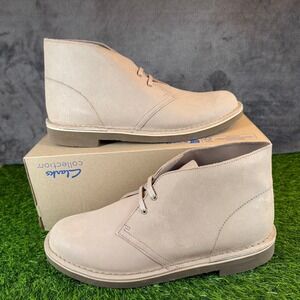 Clarks Shepton Taupe Distressed Suede Chukka Desert Boots Mens 10.5 M 79923